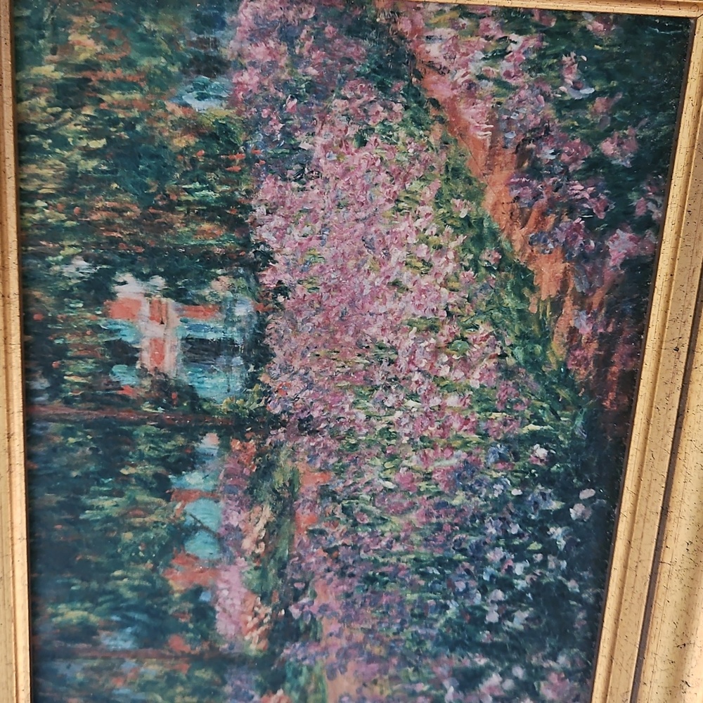 Vtg Claude Monet Professional OIL Reproduction  READ  Framed firm$
